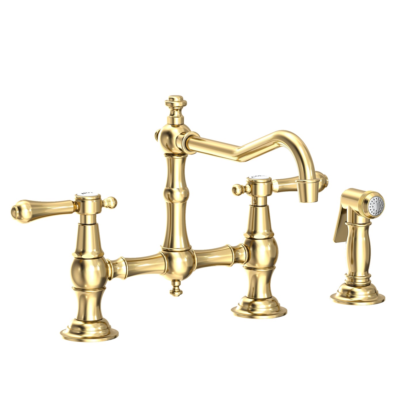 Newport Brass 9462 Chesterfield Kitchen Bridge Faucet With Side Spray