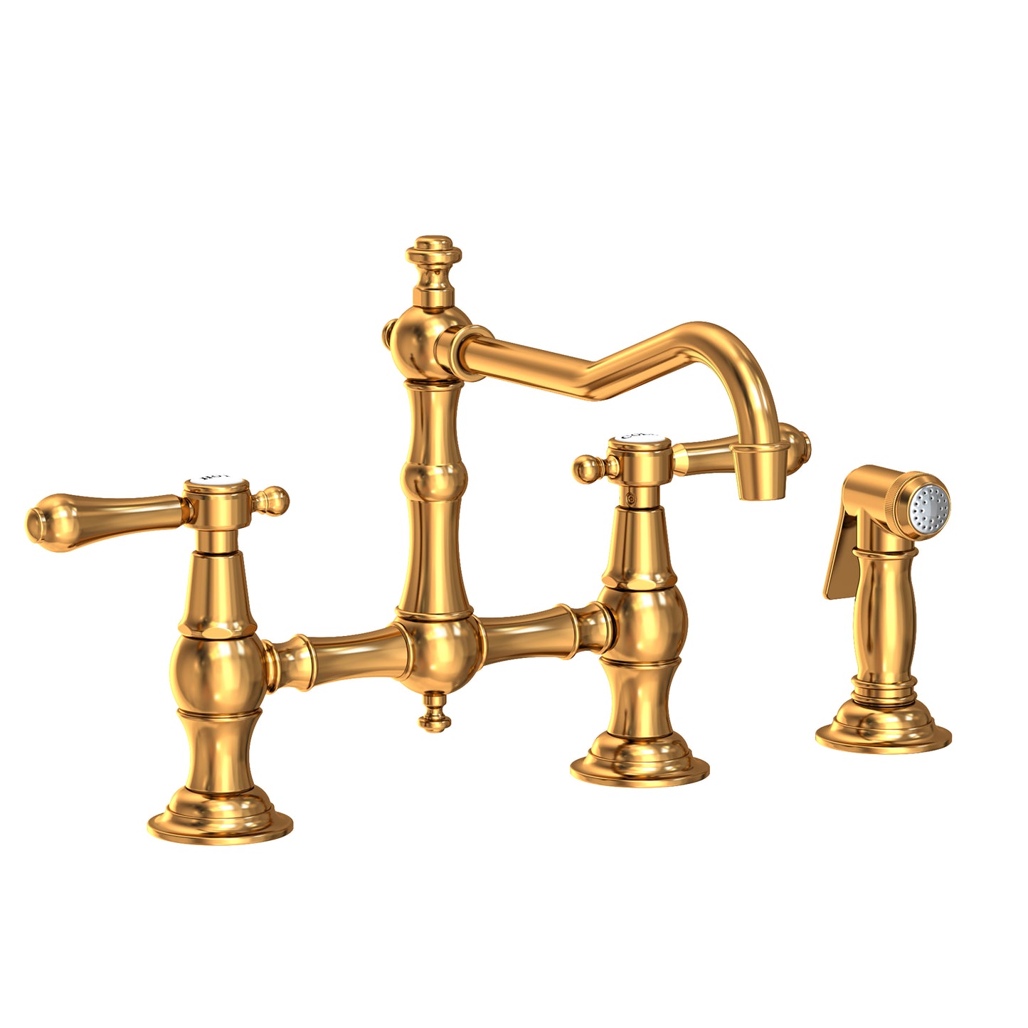 Newport Brass 9462 Chesterfield Kitchen Bridge Faucet With Side Spray
