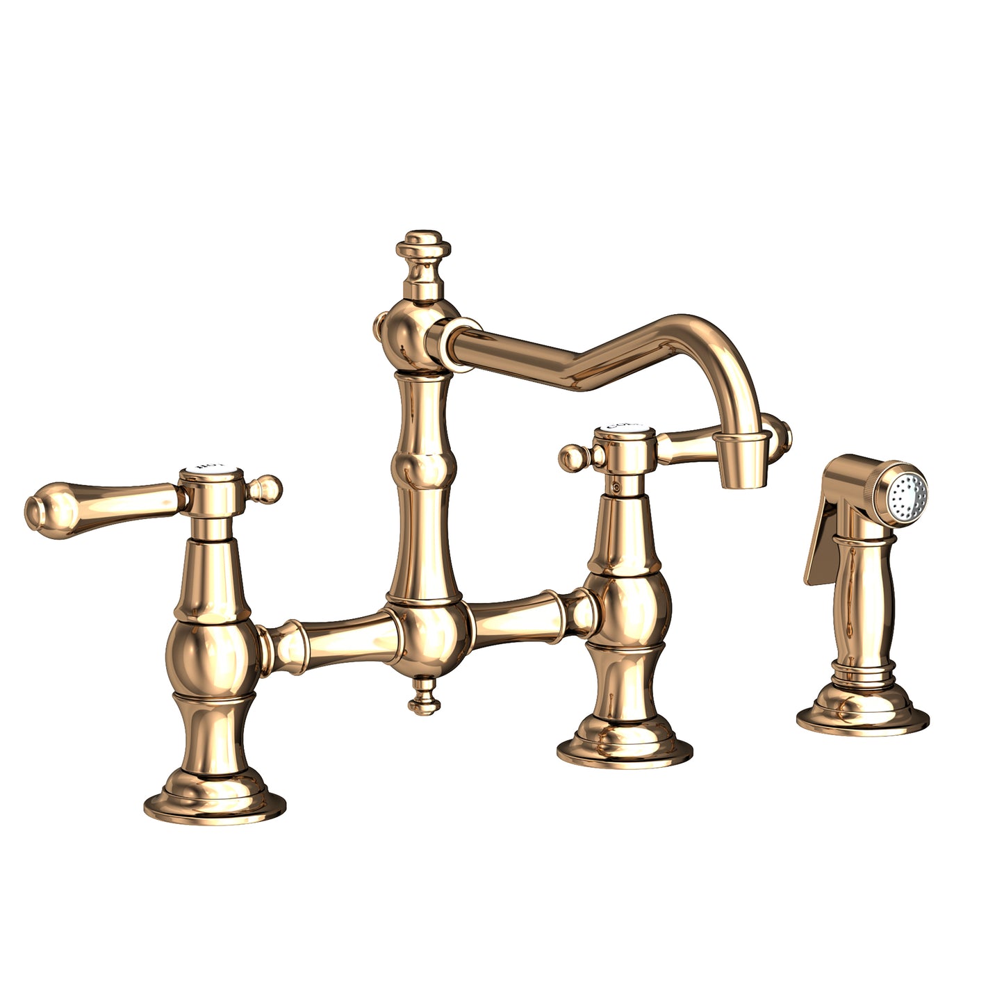 Newport Brass 9462 Chesterfield Kitchen Bridge Faucet With Side Spray