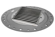 Load image into Gallery viewer, Infinity Drain NDB 5-A 5” x 5” ND 5 - Strainer - Lines Pattern &amp; 2&quot; Throat w/ABS Bonded Flange 2”, 3”, &amp; 4” Outlet