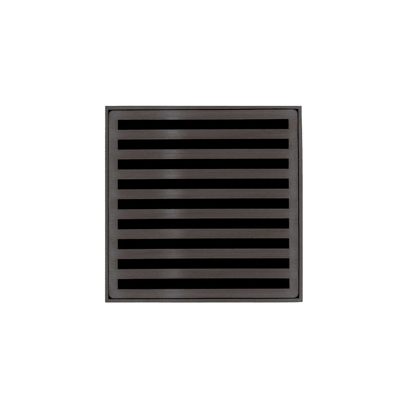 Infinity Drain ND 4-2I 4” x 4” ND 4 - Strainer - Lines Pattern & 2" Throat w/Cast Iron Drain Body 2” Outlet