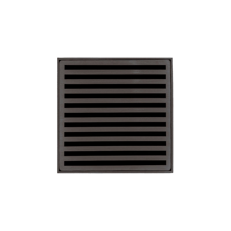 Infinity Drain ND 5-3A 5” x 5” ND 5 - Strainer - Lines Pattern & 4" Throat w/ABS Drain Body 3” Outlet