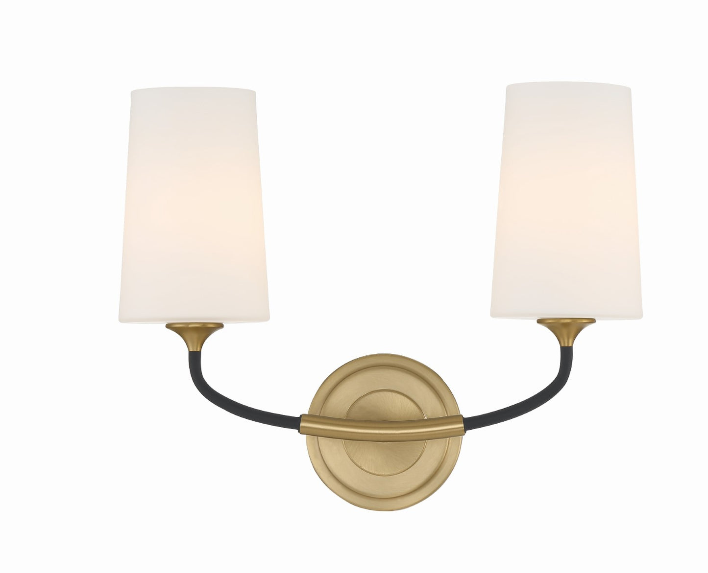 Crystorama NIL-70012-BF-MG Niles 2 Light Wall Mount - Black Forged and Modern Gold