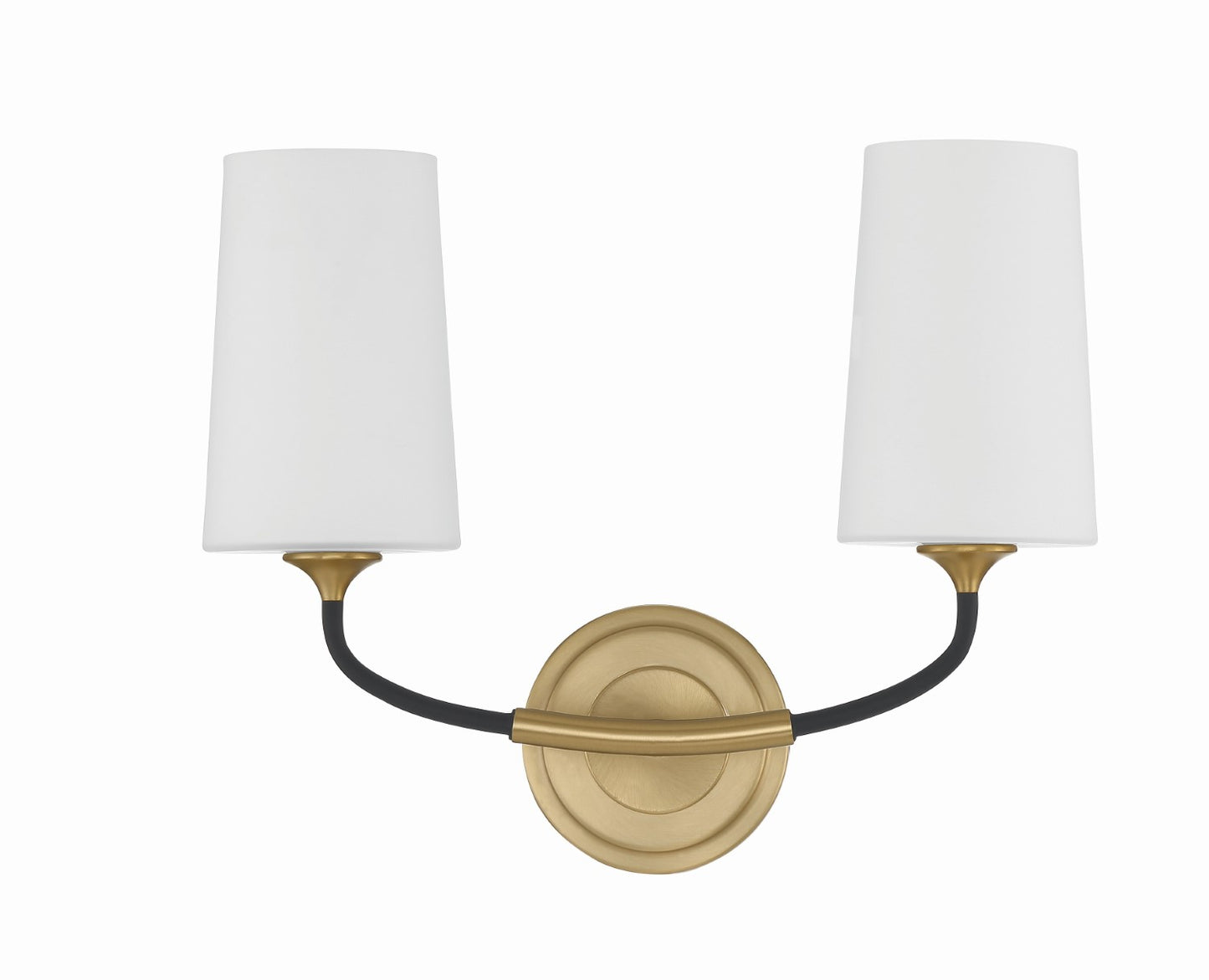 Crystorama NIL-70012-BF-MG Niles 2 Light Wall Mount - Black Forged and Modern Gold