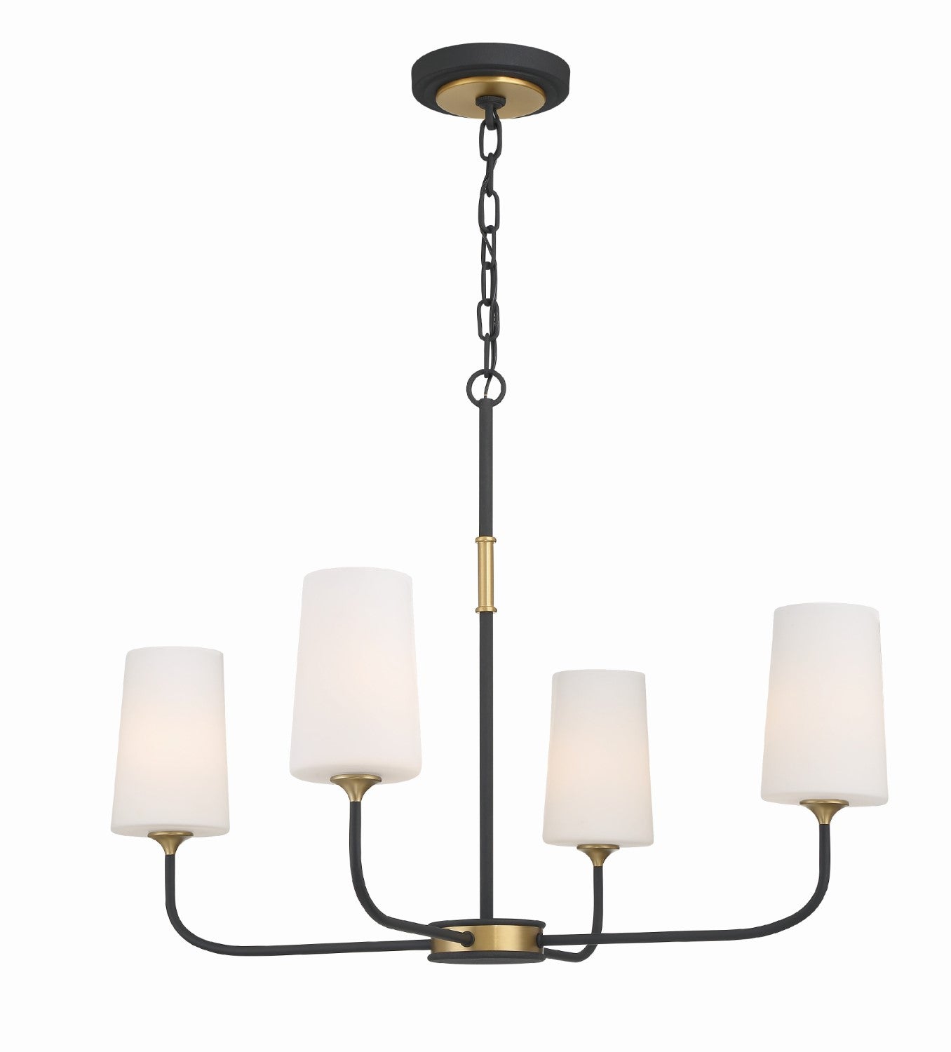 Crystorama NIL-70014-BF-MG Niles 4 Light Chandelier - Black Forged and Modern Gold