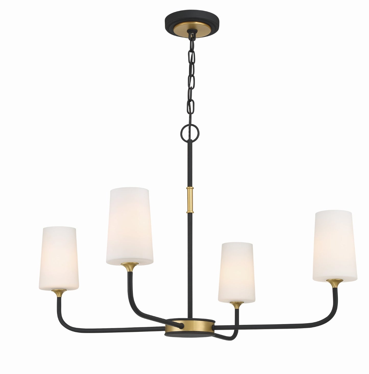 Crystorama NIL-70015-BF-MG Niles 4 Light Chandelier - Black Forged and Modern Gold