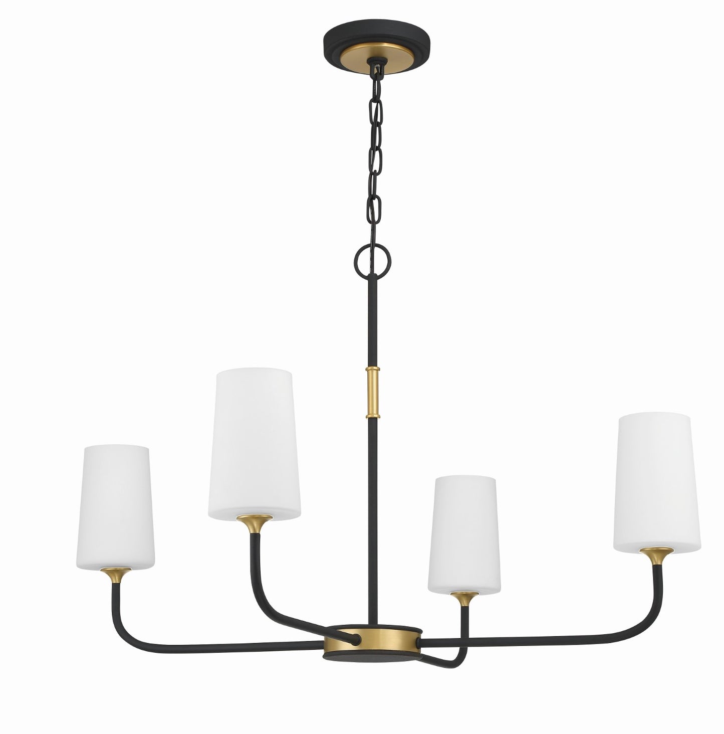 Crystorama NIL-70015-BF-MG Niles 4 Light Chandelier - Black Forged and Modern Gold