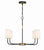 Crystorama NIL-70015-BF-MG Niles 4 Light Chandelier - Black Forged and Modern Gold