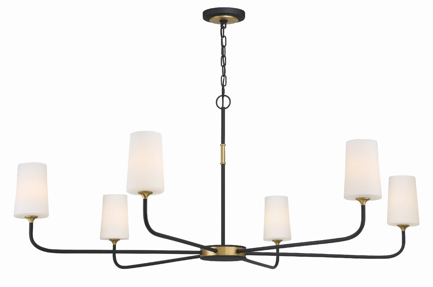 Crystorama NIL-70016-BF-MG Niles 6 Light Chandelier - Black Forged and Modern Gold