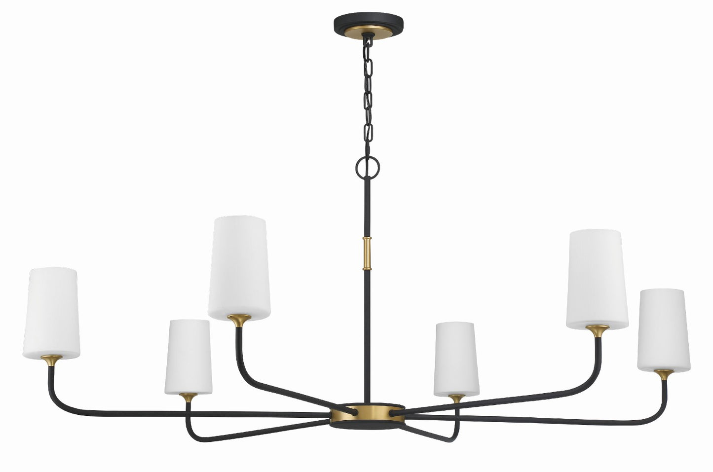 Crystorama NIL-70016-BF-MG Niles 6 Light Chandelier - Black Forged and Modern Gold