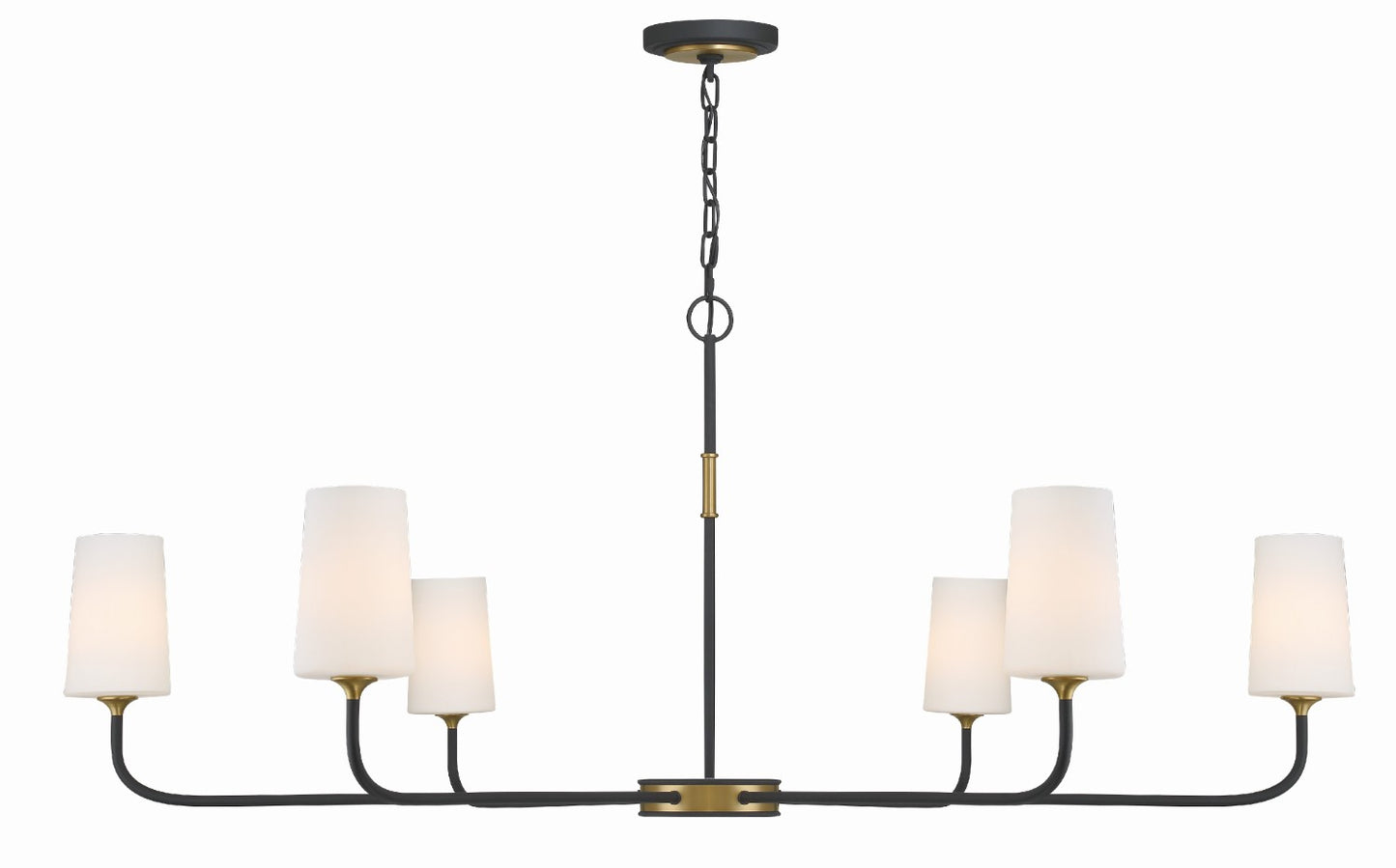 Crystorama NIL-70016-BF-MG Niles 6 Light Chandelier - Black Forged and Modern Gold