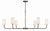 Crystorama NIL-70016-BF-MG Niles 6 Light Chandelier - Black Forged and Modern Gold