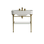 Devon & Devon NOBEL3F Console with ceramic top and washbasin, shelf in extra-light transparent glass, 3 hole - Parent