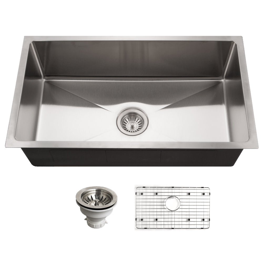 Houzer NOG-4150-20 Nouvelle 31 Inch Stainless Steel Undermount Single Bowl Kitchen Sink