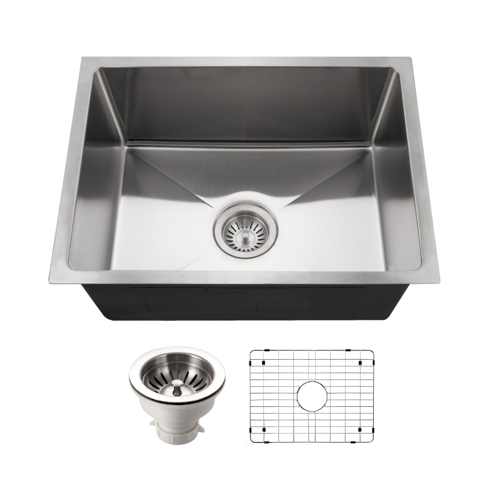 Houzer NOS-4100-1 Nouvelle 23 Inch Stainless Steel Undermount Single Bowl Kitchen Sink