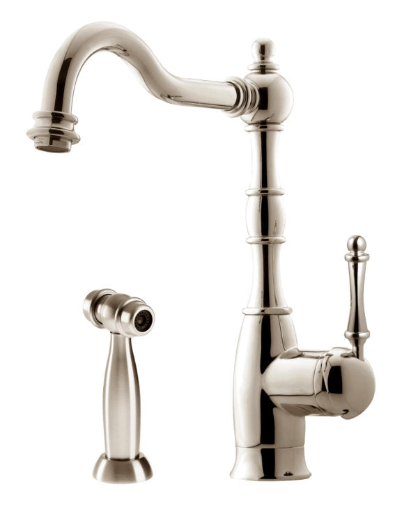 Houzer NOSP-4000 Nottingham Traditional Brass Single Lever Faucet with Side Spray - Parent