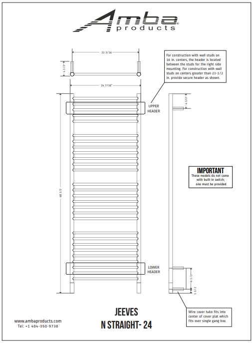 Amba NS-24 Model N Straight  - 24 Width - Parent