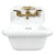 Nantucket Sinks NS-VC16-WW-SBFCT 16.5-inch Fireclay Wallmount Bath Sink with Satin Brushed Brass Accessories Set
