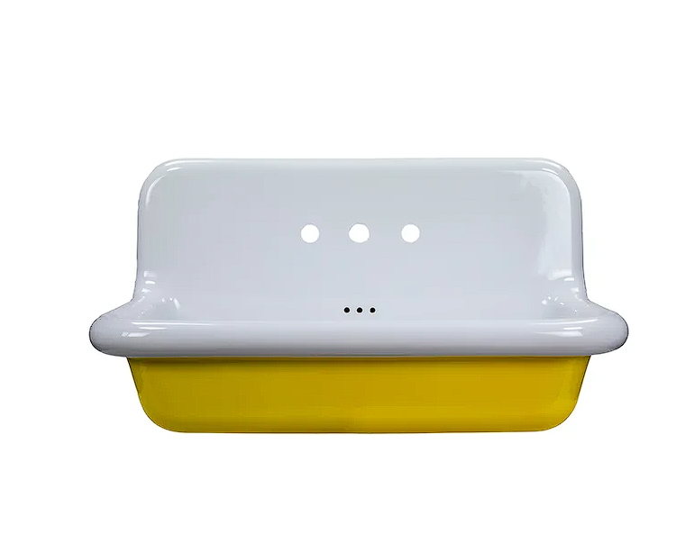 Nantucket sinks NS-VCU36-YLWW Fireclay utility sink in yellow/white