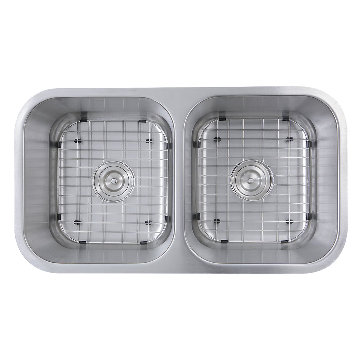 Nantucket Sinks NS10i-16 32.5 Inch Double Bowl Equal Undermount Stainless Steel Kitchen Sink, 16 Gauge