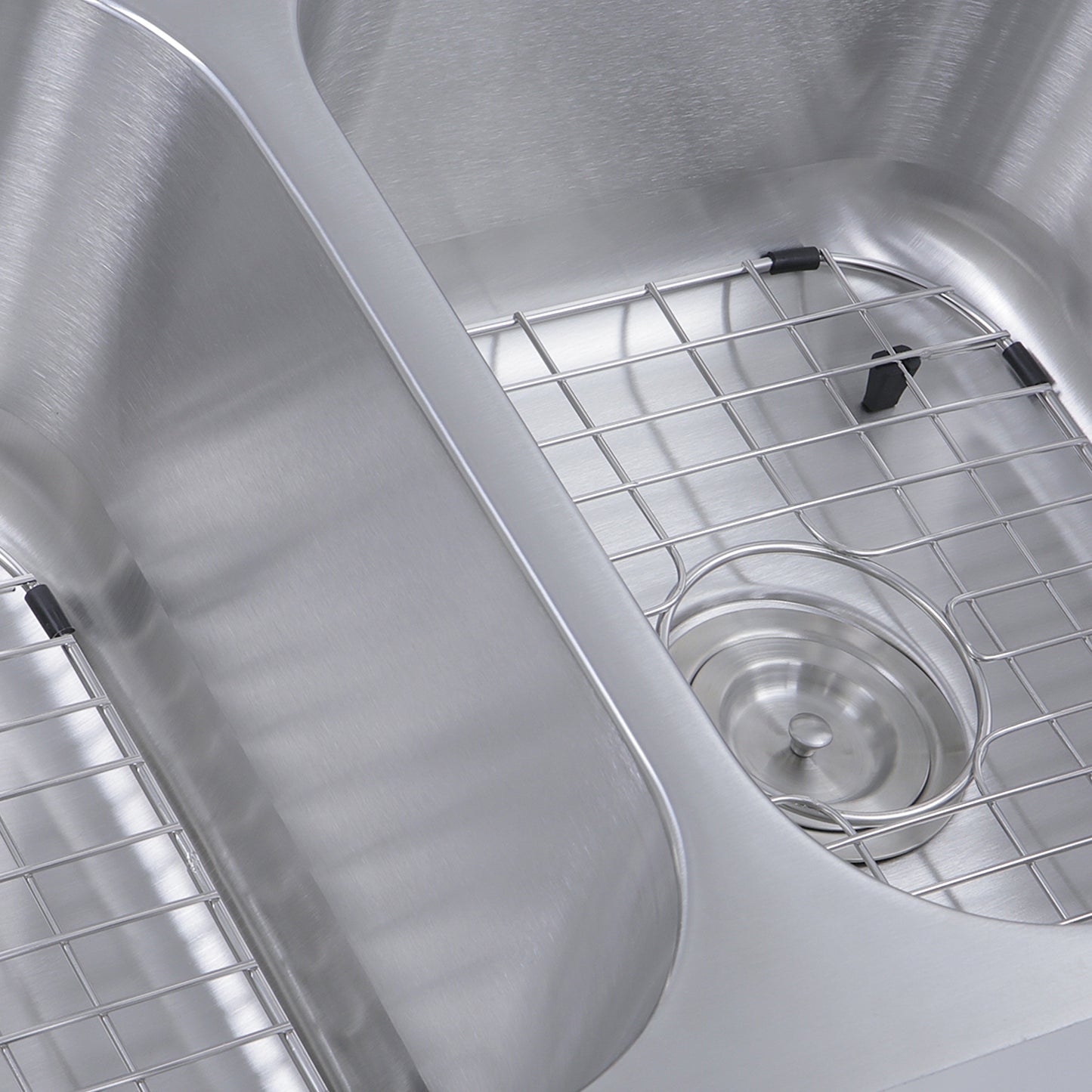 Nantucket Sinks NS10i-16 32.5 Inch Double Bowl Equal Undermount Stainless Steel Kitchen Sink, 16 Gauge
