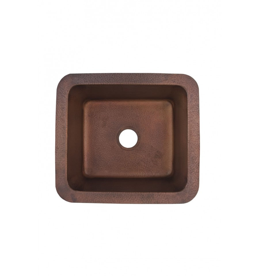 Thompson Traders NS25033H Vernazza Renovation Kitchen Rectangular Hand Hammered Copper Prep-Sink  Antique Copper