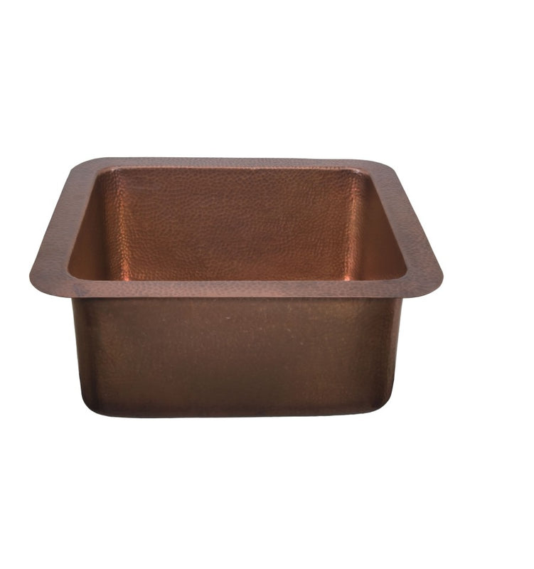 Thompson Traders NS25033H Vernazza Renovation Kitchen Rectangular Hand Hammered Copper Prep-Sink  Antique Copper