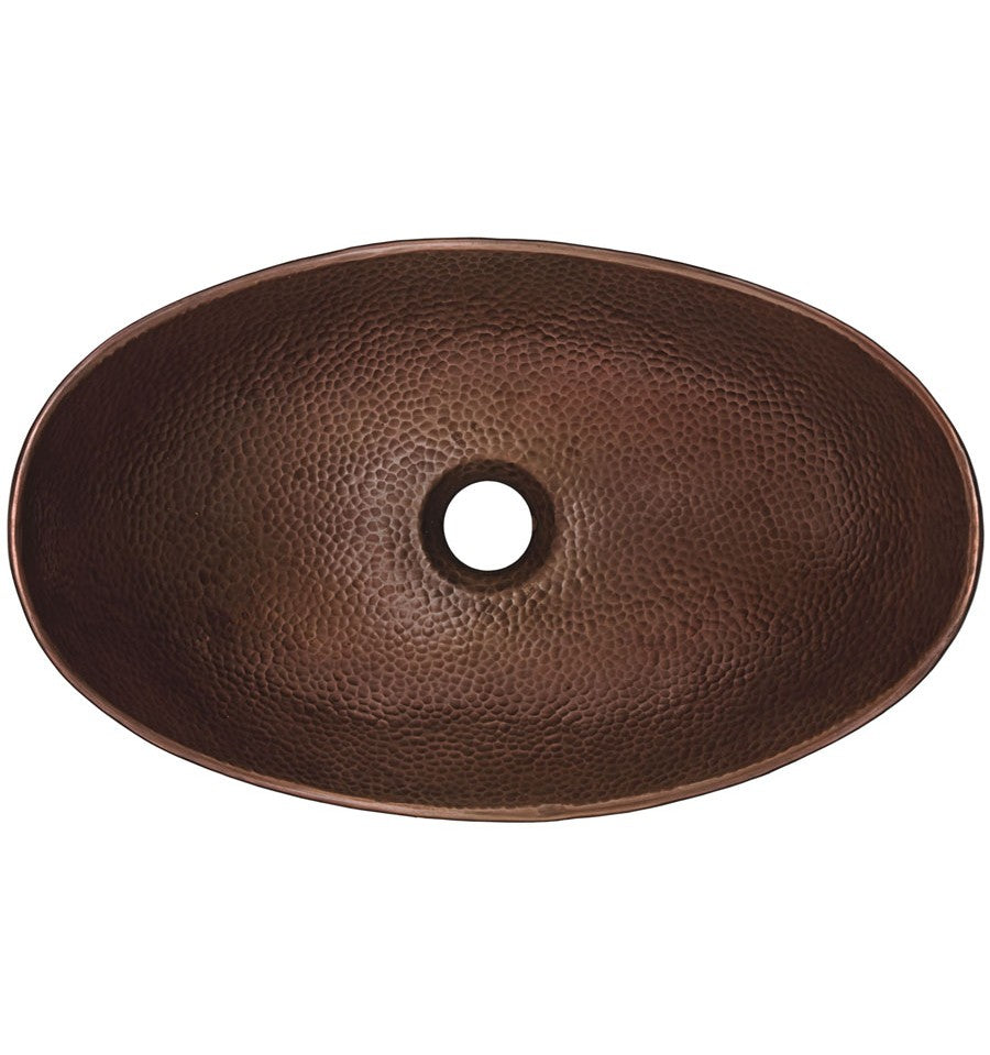 Thompson Traders NS25036 Rennovations Bath Calder  Oval Boat Shaped Handcrafted Copper Medium Antique