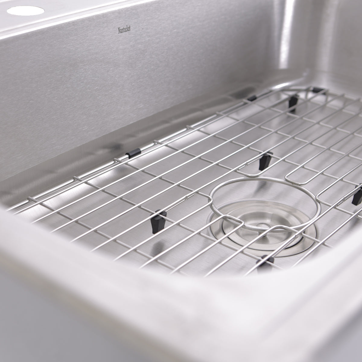 Nantucket Sinks NS3322-8 NS3322-8  33 Inch Large Rectangle Single Bowl 18 Gauge Stainless Steel Drop In Kitchen Sink