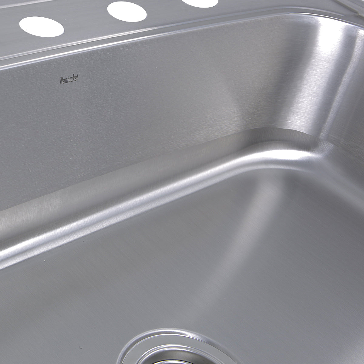 Nantucket Sinks NS3322-8 NS3322-8  33 Inch Large Rectangle Single Bowl 18 Gauge Stainless Steel Drop In Kitchen Sink
