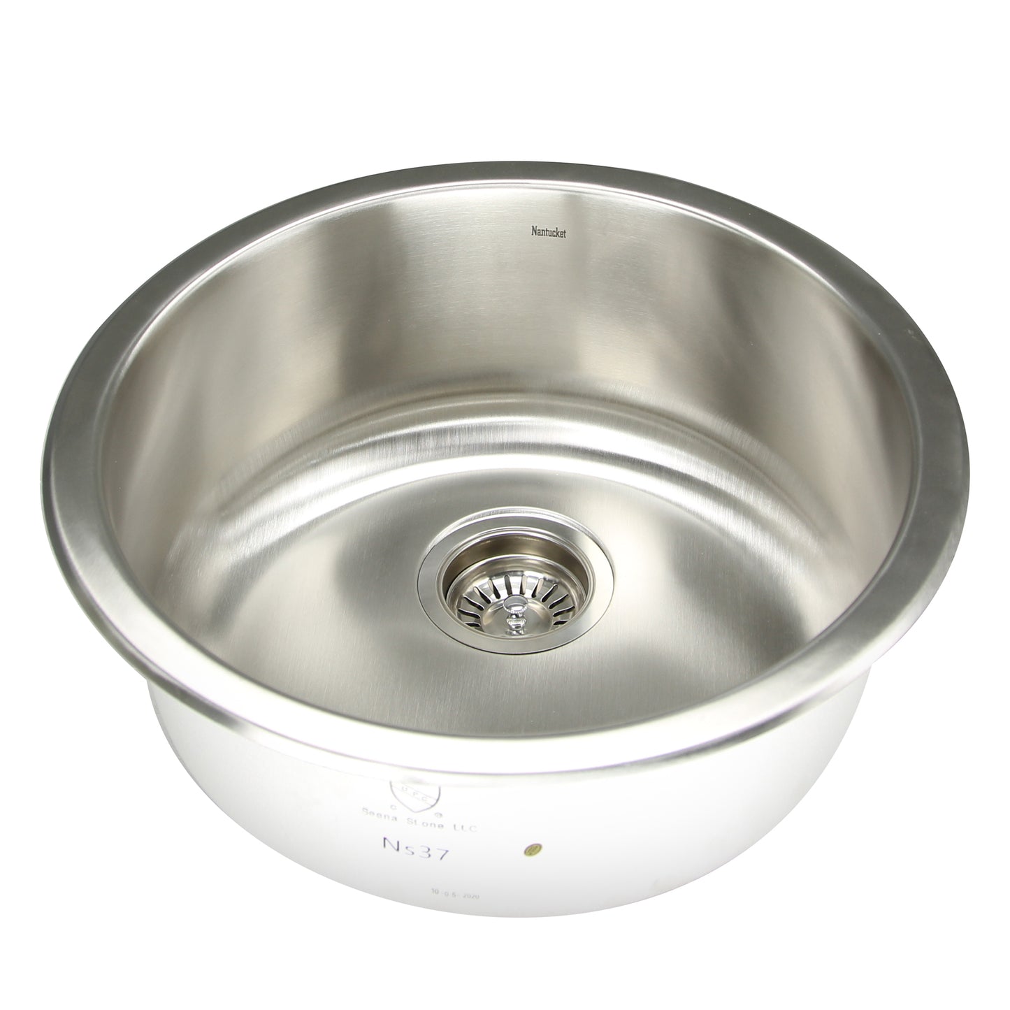 Nantucket Sinks NS37 Round Undermount Bar/Prep Sink, 18 Gauge