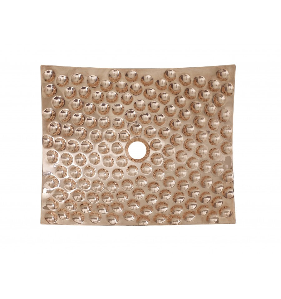 Thompson Traders NSP-LA Legacy Bath Nivana Palla Handcrafted Vessel Bath Sink with palla texture Rose Gold