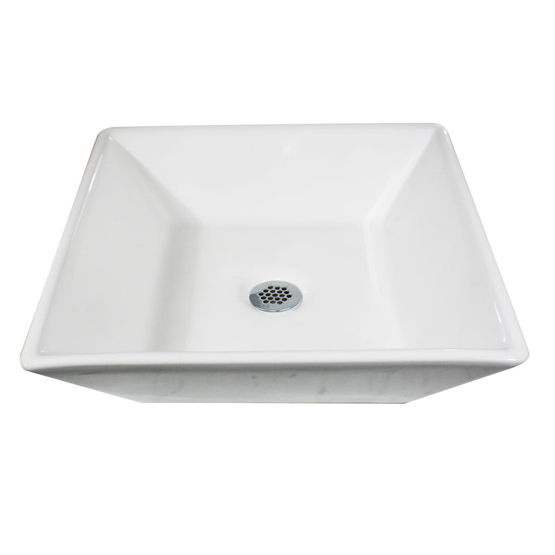 Nantucket Sinks NSV109 Square Tapered White Vessel Sink