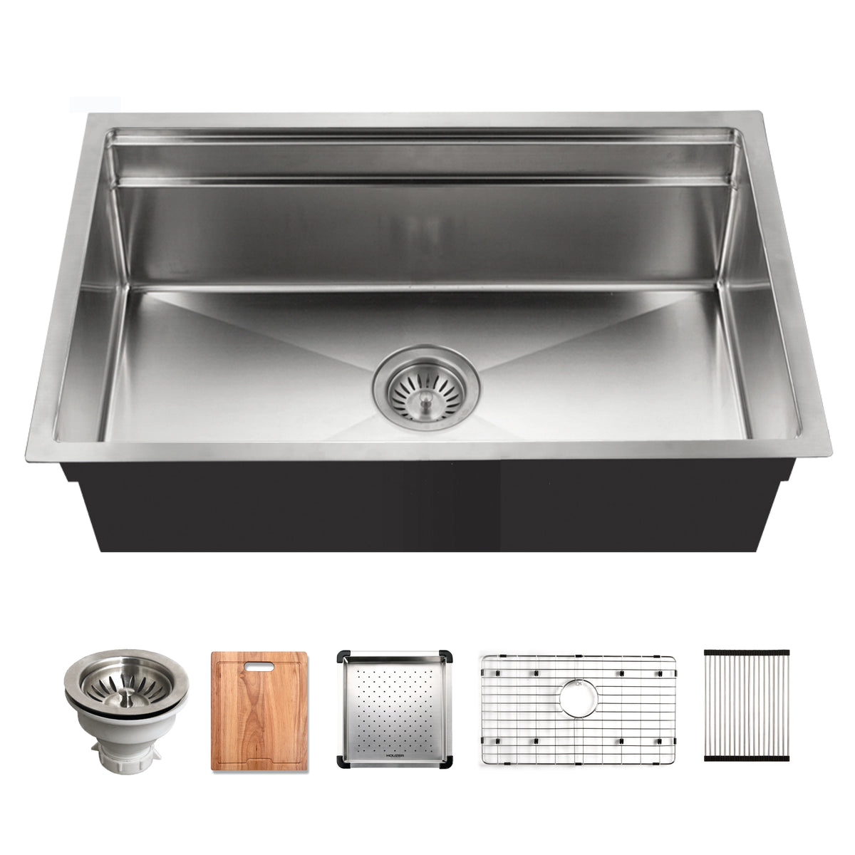 Houzer Novus 18 Gauge Stainless Steel Undermount Dual Platform Workstation Kitchen Sink