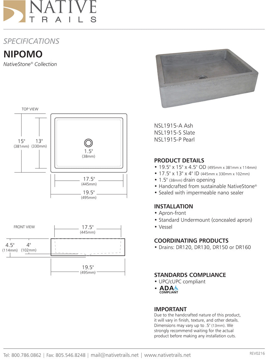 Native Trails NSL1915 Nipomo - Parent
