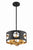 Crystorama ODE-700-BK-GA Odelle 4 Light Pendant - Black and Antique Gold