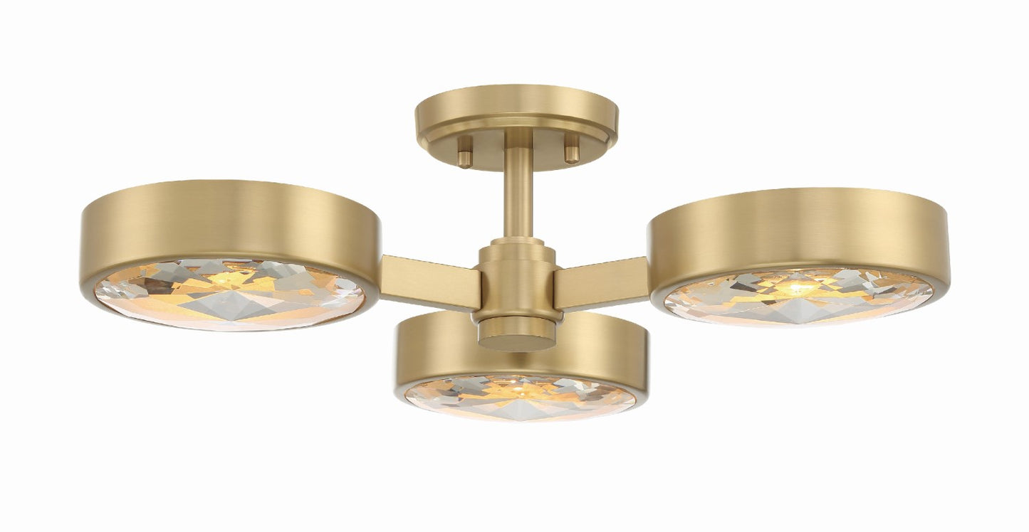 Crystorama ORS-733-MG Orson 3 Light Ceiling Mount - Modern Gold