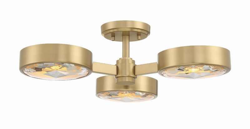 Crystorama ORS-733-MG Orson 3 Light Ceiling Mount - Modern Gold