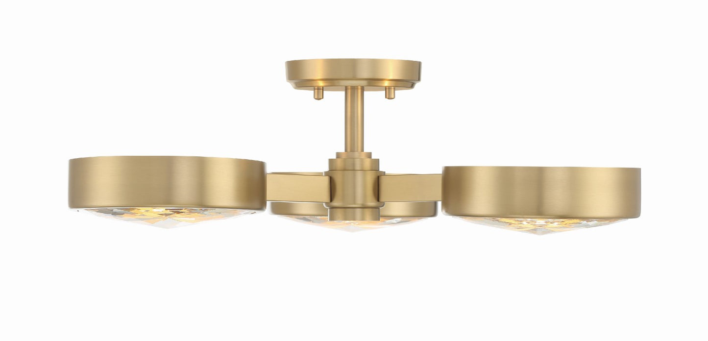 Crystorama ORS-733-MG Orson 3 Light Ceiling Mount - Modern Gold