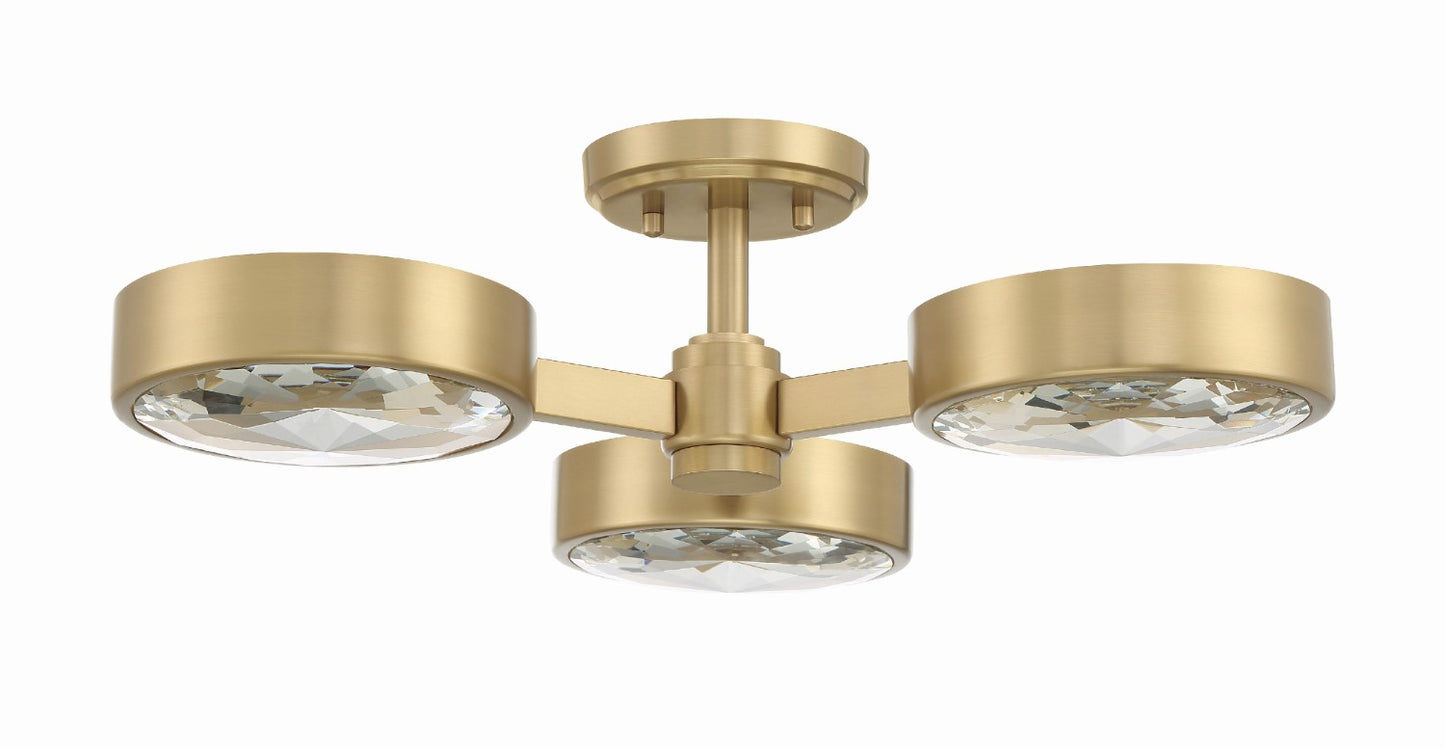 Crystorama ORS-733-MG Orson 3 Light Ceiling Mount - Modern Gold