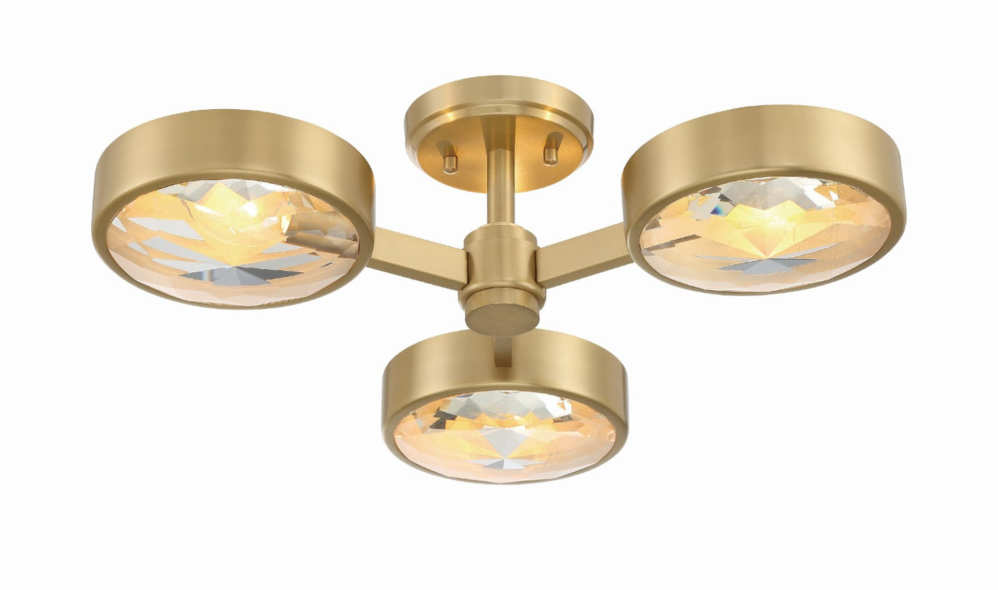 Crystorama ORS-733-MG Orson 3 Light Ceiling Mount - Modern Gold