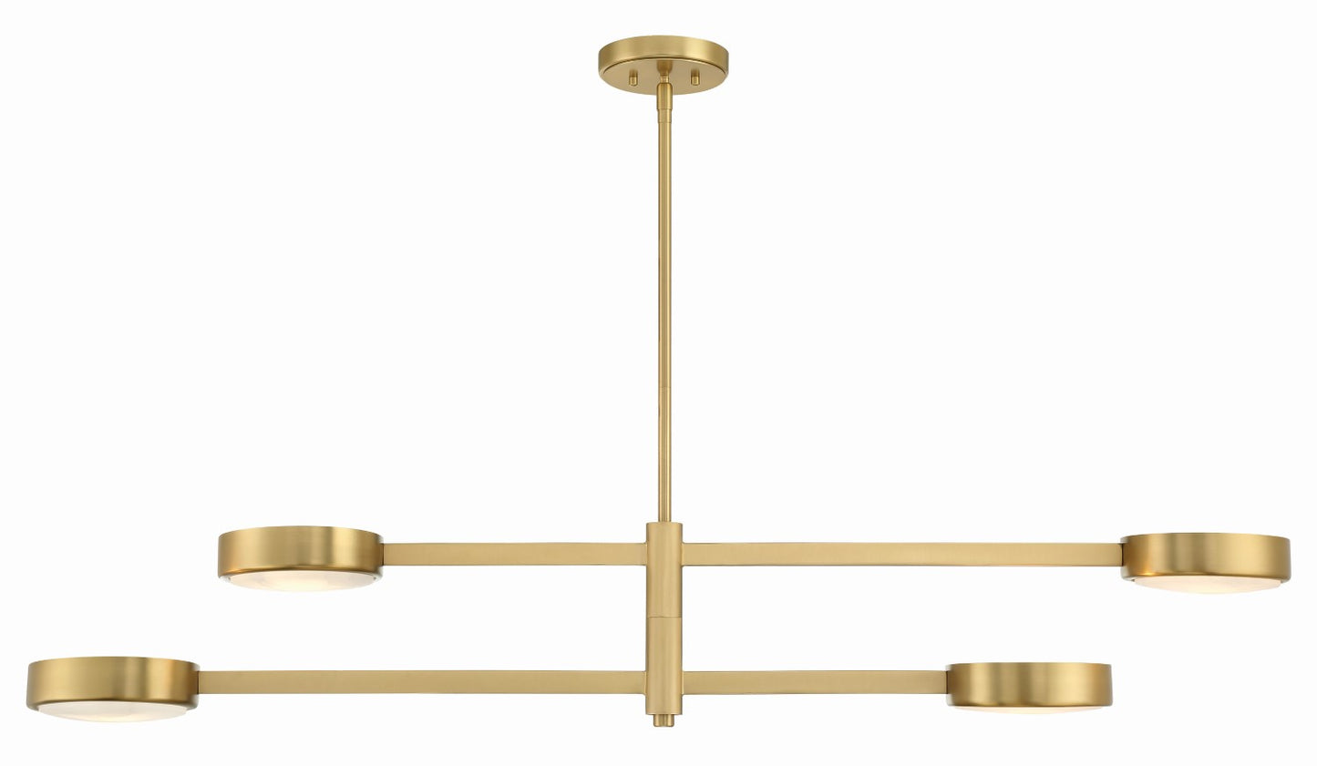 Crystorama ORS-734-MG-ST Orson 4 Light Chandelier - Modern Gold