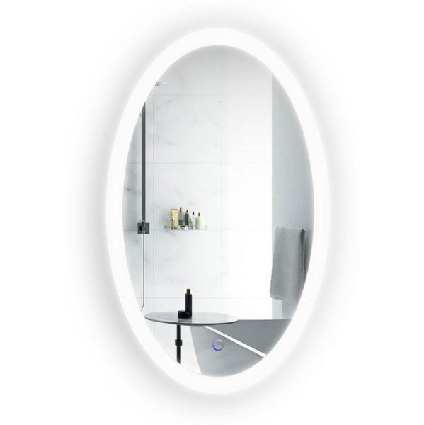 Krugg SOL2240O Sol Oval 22 x 40 LED Bathroom Mirror With Dimmer Defogger Oval Back-lit Vanity Mirror
