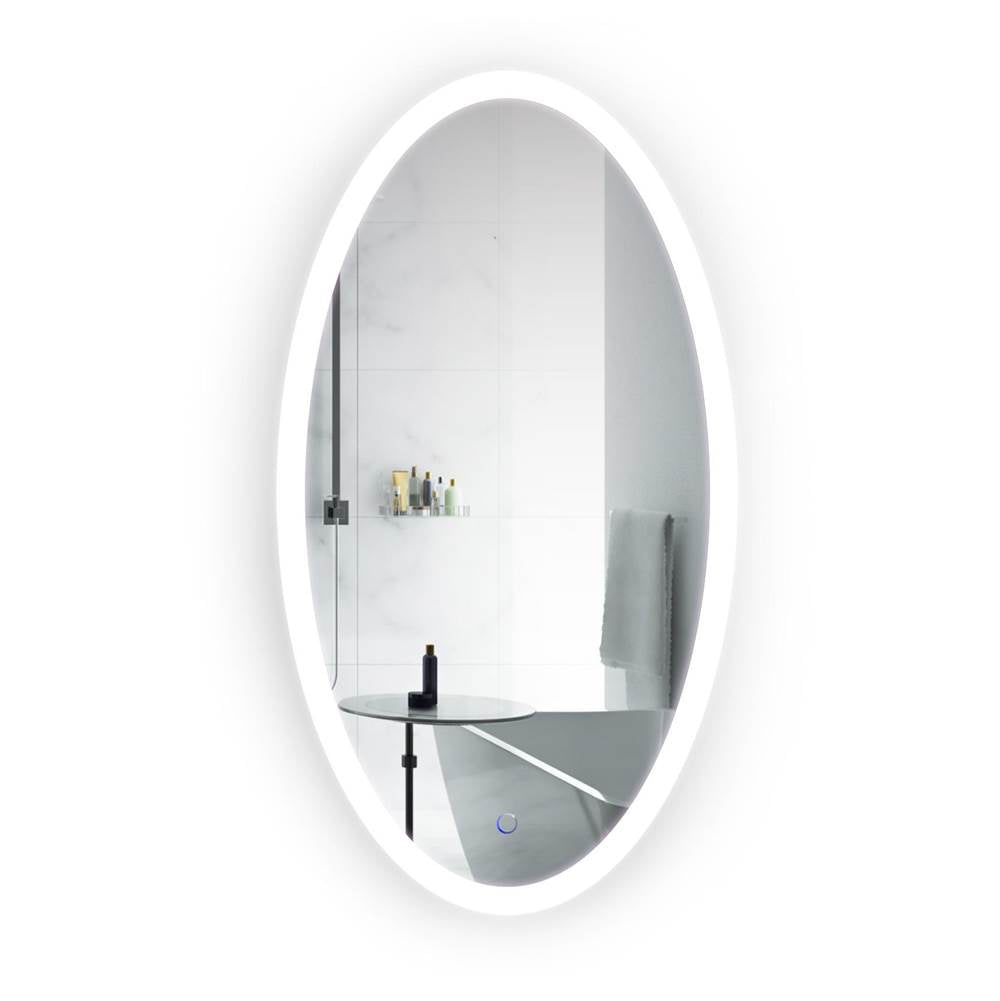 Krugg SOL2444O Sol Oval 24 x 44 LED Bathroom Mirror With Dimmer Defogger Oval Back-lit Vanity Mirror