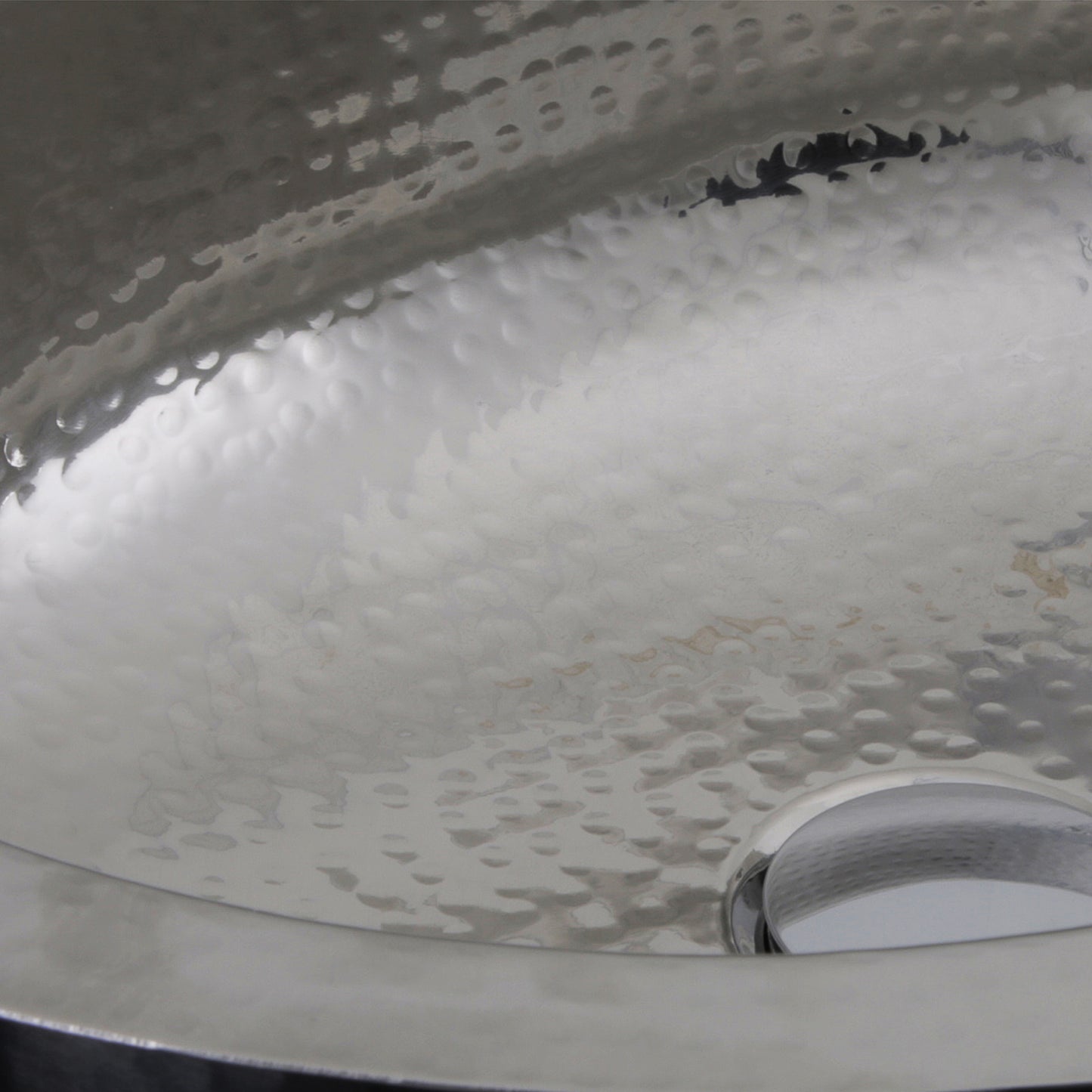 Nantucket Sinks OVS-OF 17.5 Inch x 13.75 Inch Hand Hammered Oval Undermount Bathroom Sink With Overflow