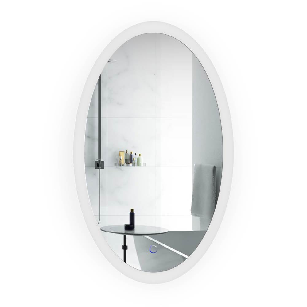 Krugg SOL2240 Sol Oval 22 x 40 LED Bathroom Mirror With Dimmer and Defogger Oval Back-lit Vanity Mirror