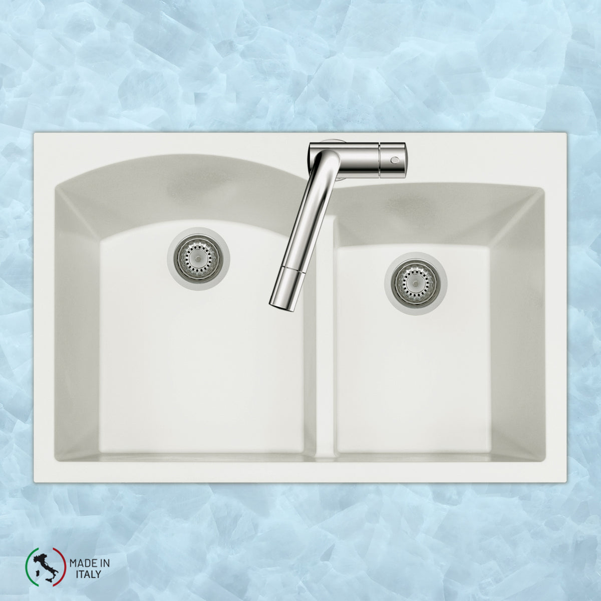 Houzer P-175U Cassiano Italian 33 inch Cloud Undermount 60/40 Double Bowl Granite Kitchen Sink - Parent