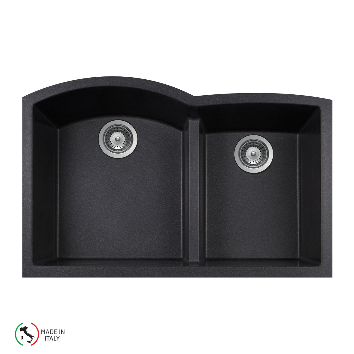 Houzer P-175U Cassiano Italian 33 inch Cloud Undermount 60/40 Double Bowl Granite Kitchen Sink