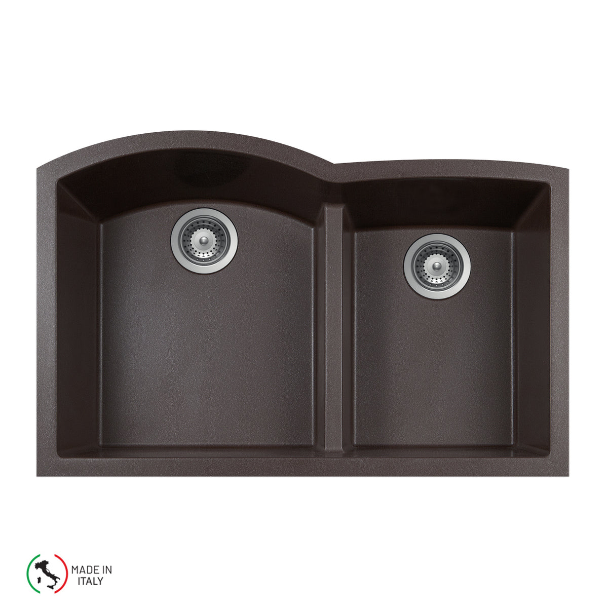 Houzer P-175U Cassiano Italian 33 inch Cloud Undermount 60/40 Double Bowl Granite Kitchen Sink