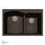 Houzer P-175 Cassiano Italian 33 inch Cloud Drop-in Topmount 60/40 Double Bowl Granite Kitchen Sink